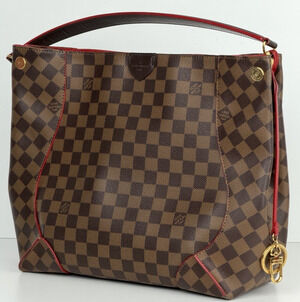 Louis Vuitton Caissa Hobo Bag in Damier Ebene Coated Canvas 2015 D6